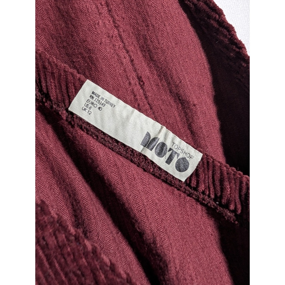 Top Shop petite MOTO Purple corduroy dungaree dress size 8 petite - Picture 4 of 11